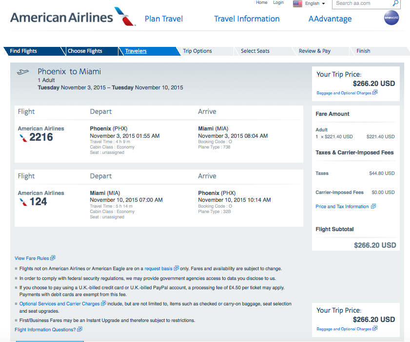 Phoenix to Miami $267 Round-Trip, Nonstop, on American Airlines