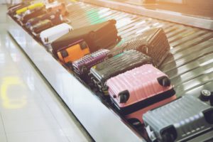 Suitcases on luggage carousel