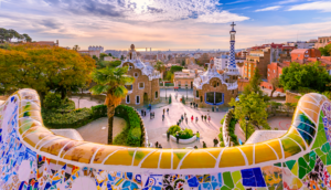 Park Guell in Barcelona Spain by Gaudi