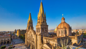 Cathedral in the center of Guadalajara Mexico