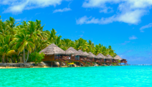 Overwater bungalow in the Cook Islands South Pacific