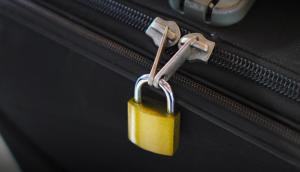 Lock on luggage zippers theft baggage
