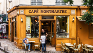 montmartre traditional french cafe in paris france