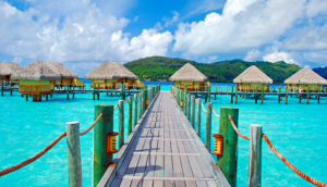 overwater bungalow in tahiti south pacific