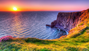 Cliffs of Moher at sunset near Shannon Ireland