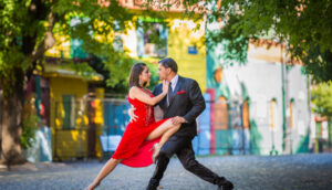 couple dancing tango in buenos aires argentina
