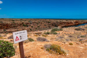danger sign in national park.