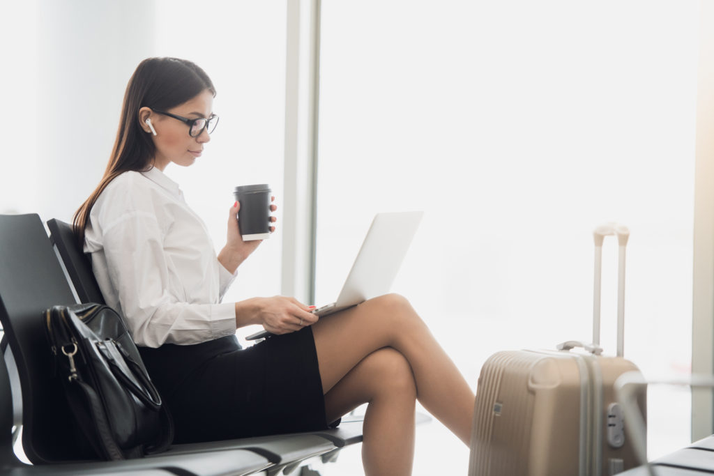 Woman working in airport