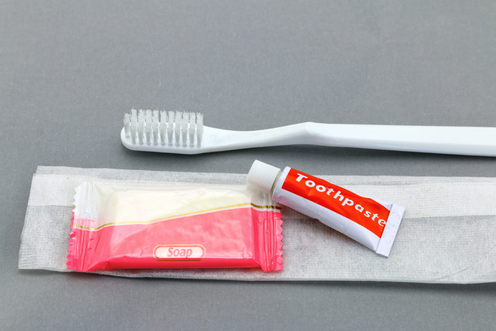 Mini-toothpaste, toothbrush, and mini-soap