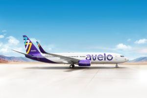 Avelo Airlines branded plane