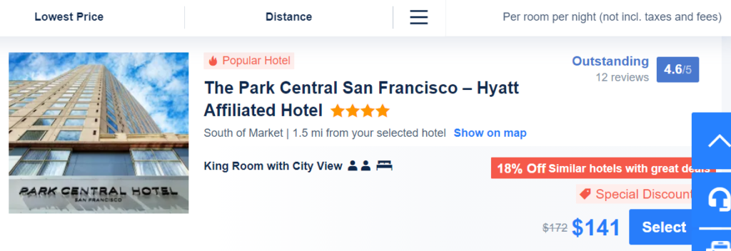 Screenshot of Trip.com hotel listing