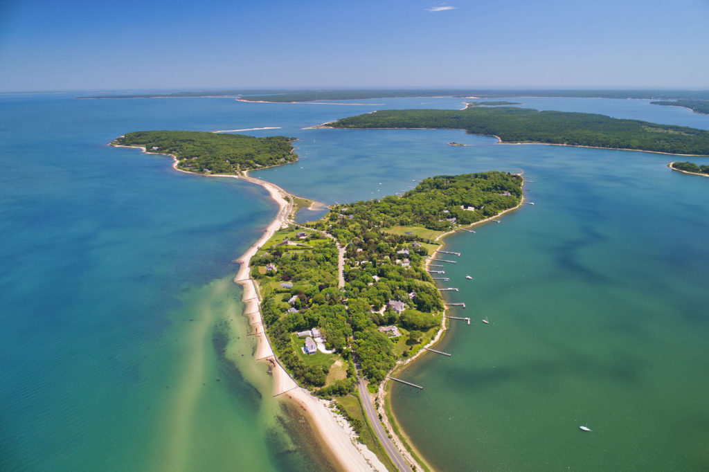 Aerial view of Shelter Island, NY