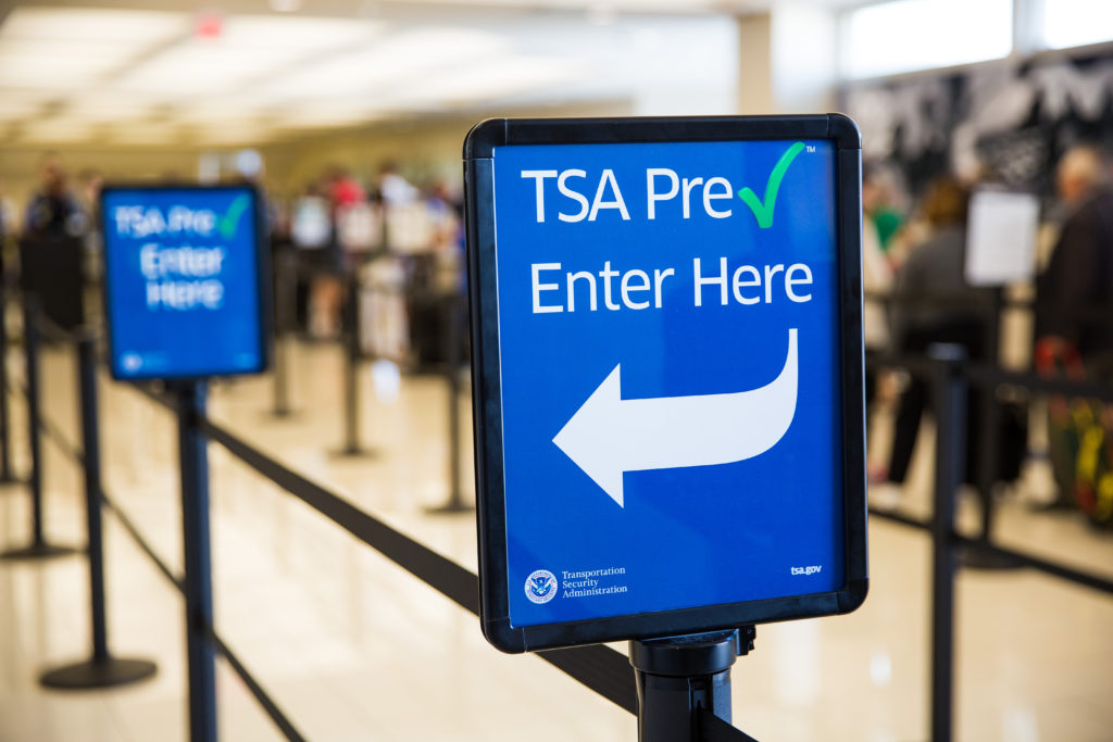 TSA PreCheck signs at airport