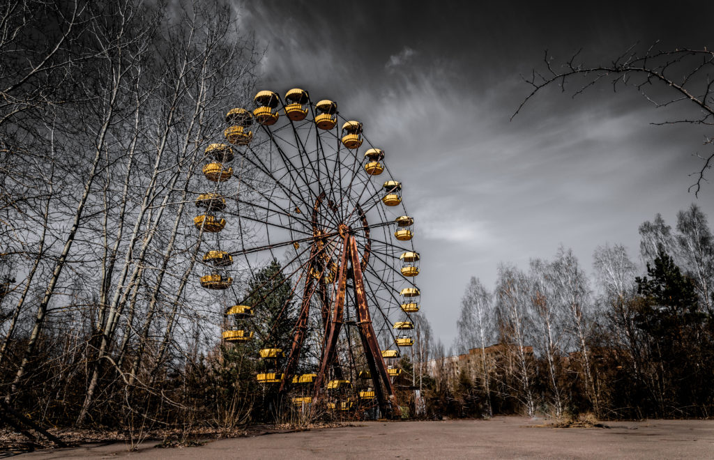 Abandoned ferris wheel in Pripyat, Ukraine