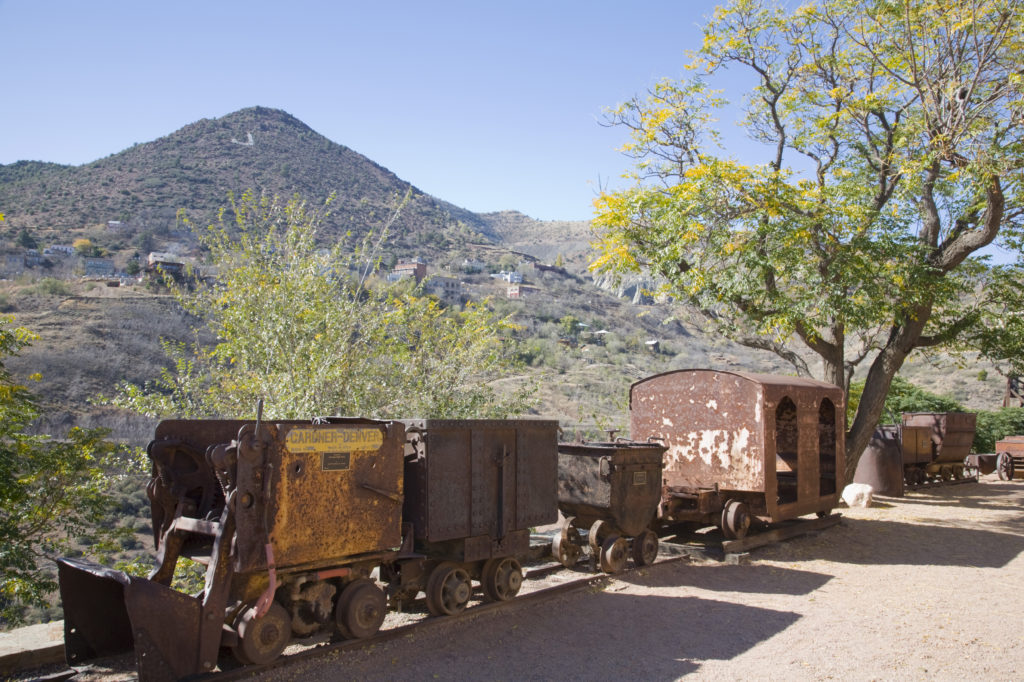 Old mining cars in Jerome, Arizona