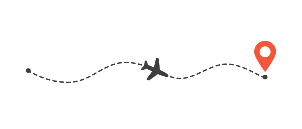 Illustration of flight route