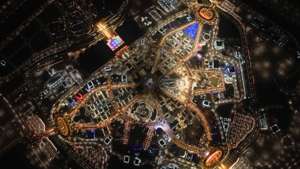 Aerial view of World Expo in Dubai